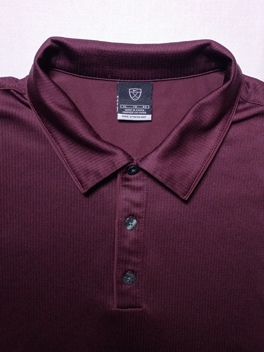 Vintage Nike Golf Sphere Dry Mens Polo Shirt XL Maroon Textured